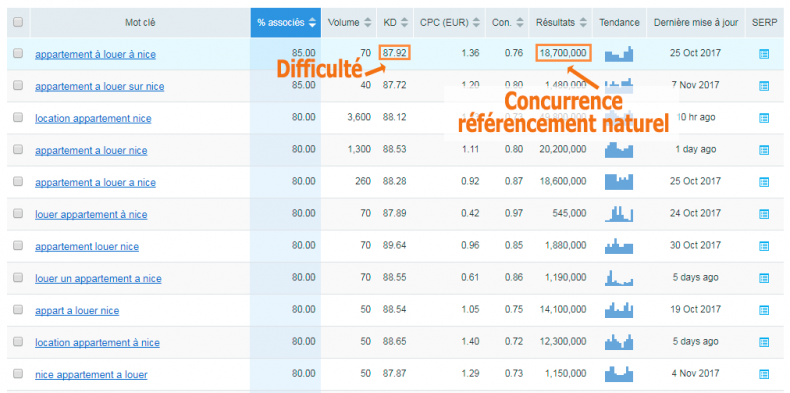 trouver des mots clés pour son site keyword planner