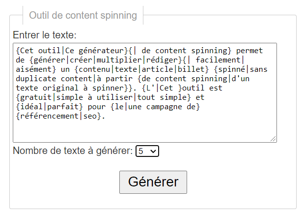 comment faire du content spin