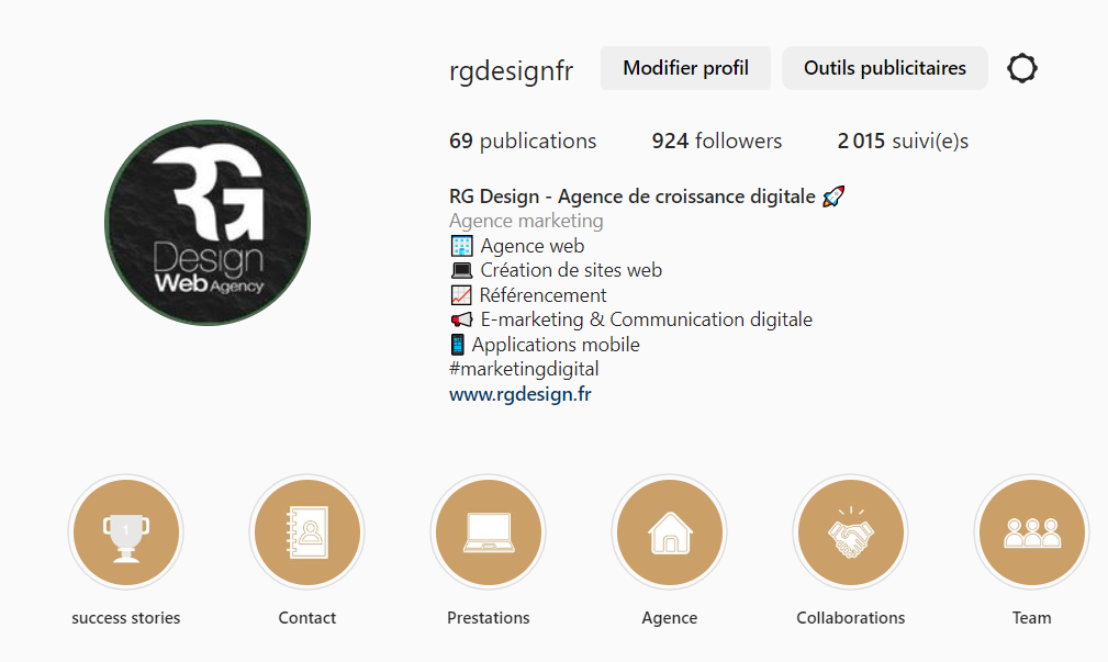 profil instagram rg design